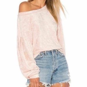 Free People WE THE FREE Milan blush pink velour top